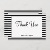 Gerahmt Schwarzweißstreifen Danke Karte (Vorne/Hinten)