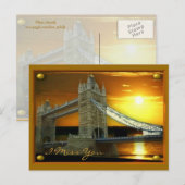 Gerahmt Tower Bridge Sunshine Postkarte (Vorne/Hinten)