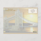 Gerahmt Tower Bridge Sunshine Postkarte (Rückseite)