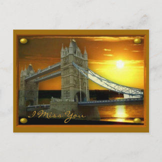 Gerahmt Tower Bridge Sunshine Postkarte