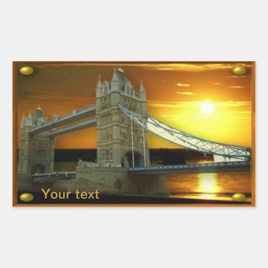 Gerahmt Tower Bridge Sunshine Rechteckiger Aufkleber (Vorderseite)