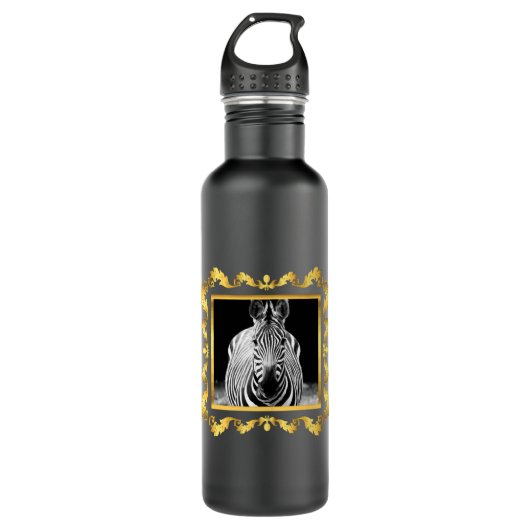 Gerahmt Zebra Edelstahlflasche (Vorderseite)