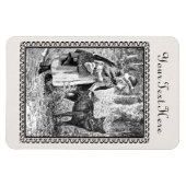 Gerahmt Zeichnend Rotkäppchen-Wolfsholz Magnet (Horizontal)