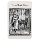 Gerahmt Zeichnend Rotkäppchen-Wolfsholz Magnet (Vertikal)