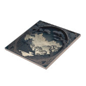 Gerahmte 3D-Chinesische Landschaft Grau Tile Fliese (Seite)