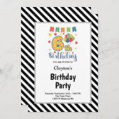 Gerahmte 6. Geburtstagsparty Einladung (Vorne/Hinten)