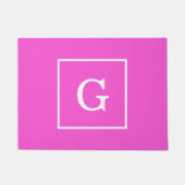 Gerahmte Anfängermonogramm, rosafarben Fußmatte (Vorderseite)