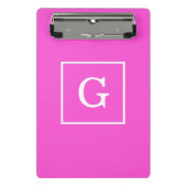 Gerahmte Anfängermonogramm, rosafarben Mini Klemmbrett (Vorderseite)