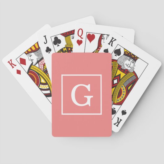 Gerahmte Anfangsmonogramm für leichte Korallen Spielkarten (Rückseite)