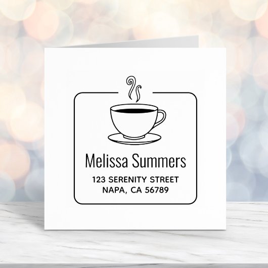 Gerahmte Anschrift für den Kaffee-Cup Permastempel