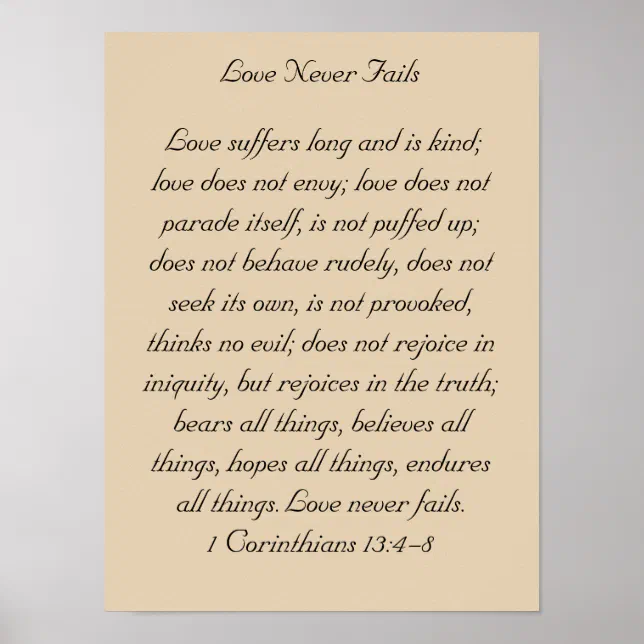 Gerahmte Bibelverse Artwork, 1 Korinther 13, Liebe Poster Zazzle.de