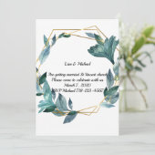 Gerahmte Blätter Hochzeit mit schöner Wasserfarbe Einladung (Stehend Vorderseite)