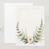 Gerahmte Blume Einladung (Vorne/Hinten)