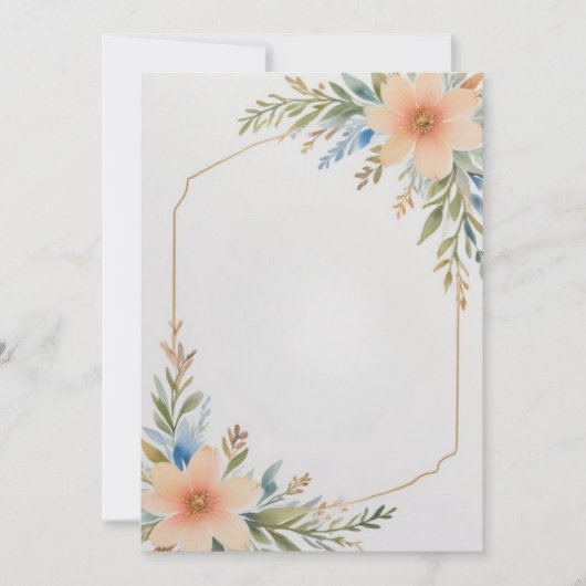 Gerahmte Blume Einladung (Vorderseite)