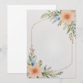 Gerahmte Blume Einladung (Vorne/Hinten)