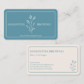 Gerahmte Blume in Blue Beige Visitenkarte (Vorne/Hinten)