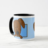 Gerahmte Cartoon Plott Jagdhund-Tasse Tasse (Vorderseite Links)
