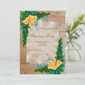 Gerahmte Corner Bells & Ribbon Weihnachten Einladung (Stehend Vorderseite)