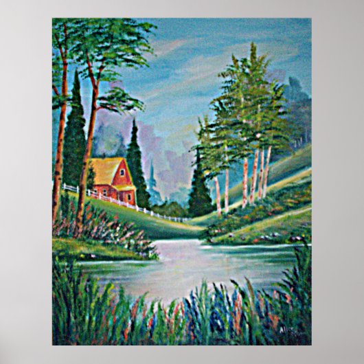 Gerahmte Druckkabine am Stream Oil Painting Poster (Vorne)