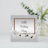 Gerahmte Elegance 55. Geburtstag Einladung (Stehend Vorderseite)