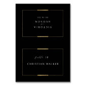 Gerahmte Elegance Black Simple Foldable Platzkarte Tischnummer (Vorderseite)