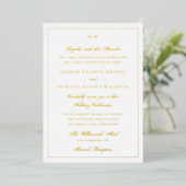 Gerahmte Elegante Monogram Gold Foil Wedding Einla Folieneinladung (Stehend vorne)