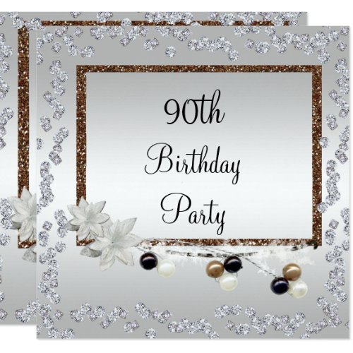 Gerahmte Eleganz 90 Geburtstag Einladung Meine Einladungskarten De
