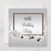 Gerahmte Eleganz 90. Geburtstag Einladung (Vorderseite)
