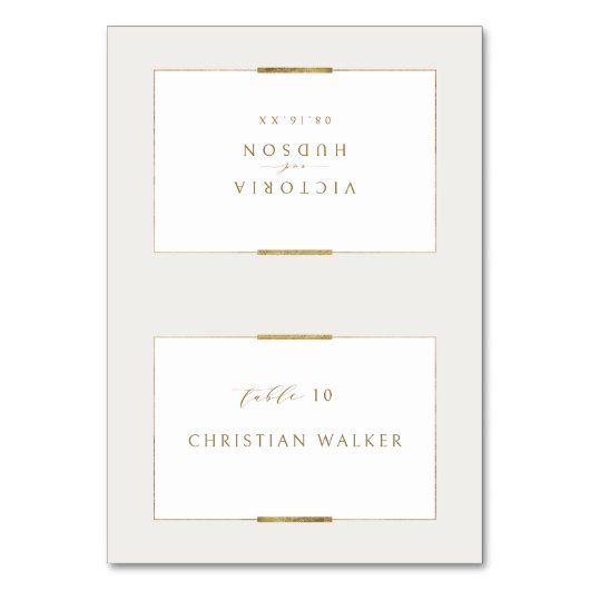 Gerahmte Eleganz Einfache moderne, faltbare Platzk Tischnummer (Vorderseite)