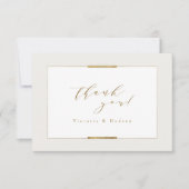 Gerahmte Eleganz Einfache Moderne Hochzeit Dankeskarte (Vorderseite)