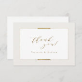 Gerahmte Eleganz Einfache Moderne Hochzeit Dankeskarte (Vorne/Hinten)