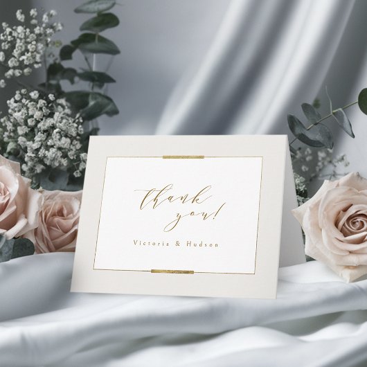 Gerahmte Eleganz Einfache Moderne Hochzeit Dankeskarte