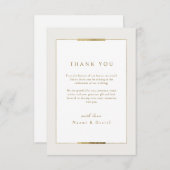 Gerahmte Eleganz Einfache Moderne Hochzeit Dankeskarte (Vorne/Hinten)