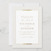 Gerahmte Eleganz Einfache Moderne Hochzeit Einladung (Vorderseite)