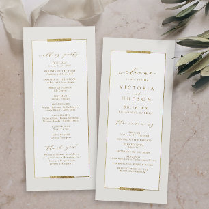 Gerahmte Eleganz Einfache Moderne Hochzeit Programm