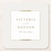 Gerahmte Eleganz Einfache Moderne Hochzeit Rechteckiger Pappuntersetzer (Vorderseite)