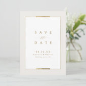 Gerahmte Eleganz Einfache Moderne Hochzeit Save The Date (Stehend Vorderseite)