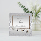 Gerahmte Eleganz-Hochzeit Einladung (Stehend Vorderseite)