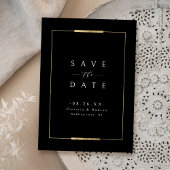 Gerahmte Eleganz Schwarz Moderne Hochzeit Save The Date