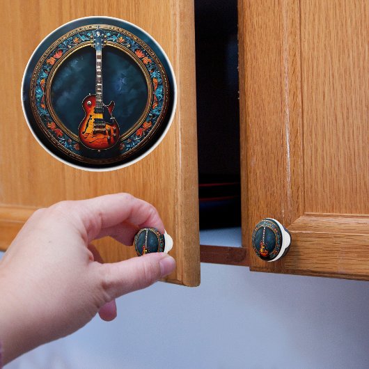 Gerahmte Elektrogitarre Keramikknauf