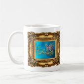 Gerahmte fehlerlose rosa u. blaue kaffeetasse (Links)