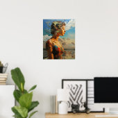 Gerahmte Frauenmalerei im Freien Poster (Heimbüro)