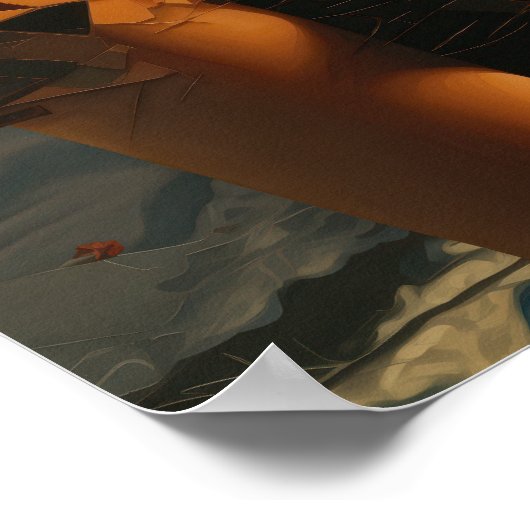 Gerahmte Frauenmalerei im Freien Poster (Ecke)