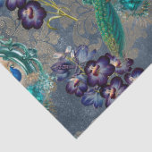 Gerahmte Friedhöfe und violette Blumen - Deko Seidenpapier (Detail)