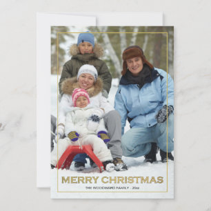 Gerahmte Frohe Weihnachten (V) Foto-Feiertagskarte