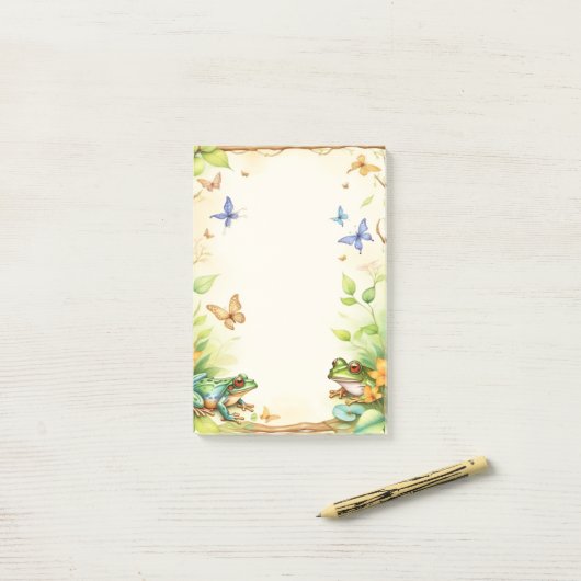 Gerahmte Frösche 2 Post-it Klebezettel (Auf Schreibtisch)