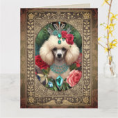 Gerahmte Geburtstagskarte-Poodle individuell anpas Karte (Gelbe Blume)