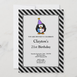 Gerahmte Geburtstagsparty mit schwarzen/grauen Str Einladung