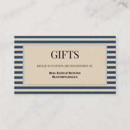 Gerahmte Geschenkkarte mit den blauen Streifen Begleitkarte