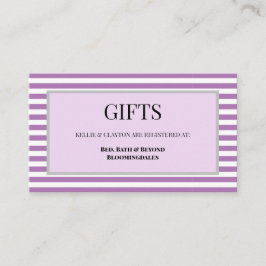 Gerahmte Geschenkkarte mit lila/weiß Streifen Begleitkarte